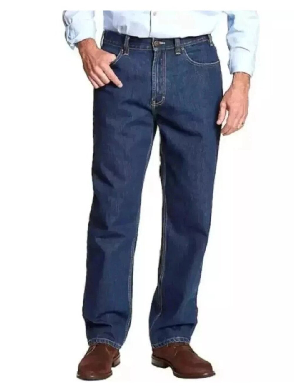 NWT Kirkland Signature Men's 30x34 Blue Relaxed Fit Jeans Double-Stitched Seams